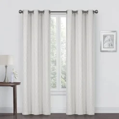 Regal Home Mackenna Jacquard Grommet Top Light-Filtering Set of 2 Curtain Panel
