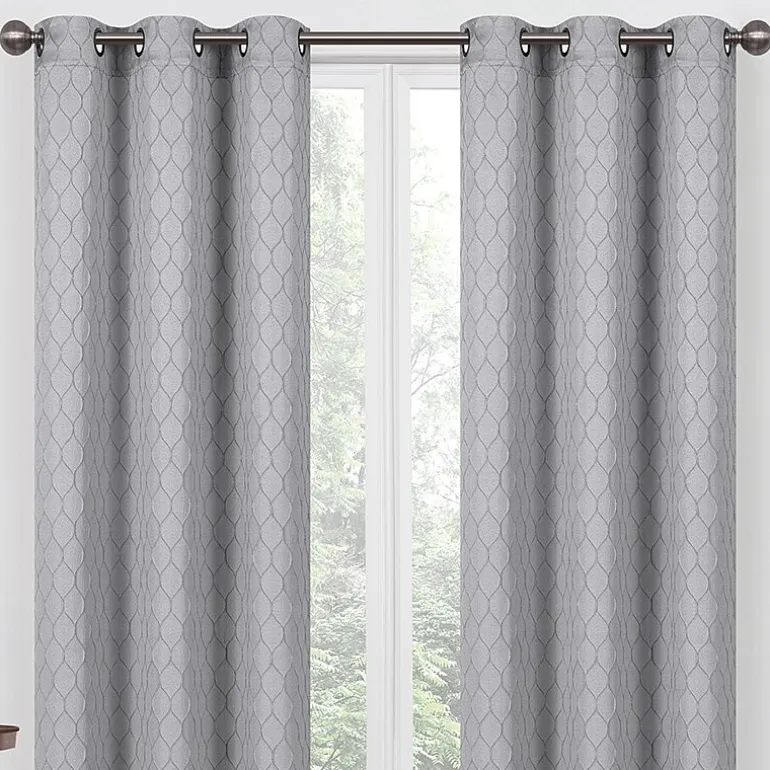 Regal Home Mackenna Jacquard Grommet Top Light-Filtering Set of 2 Curtain Panel