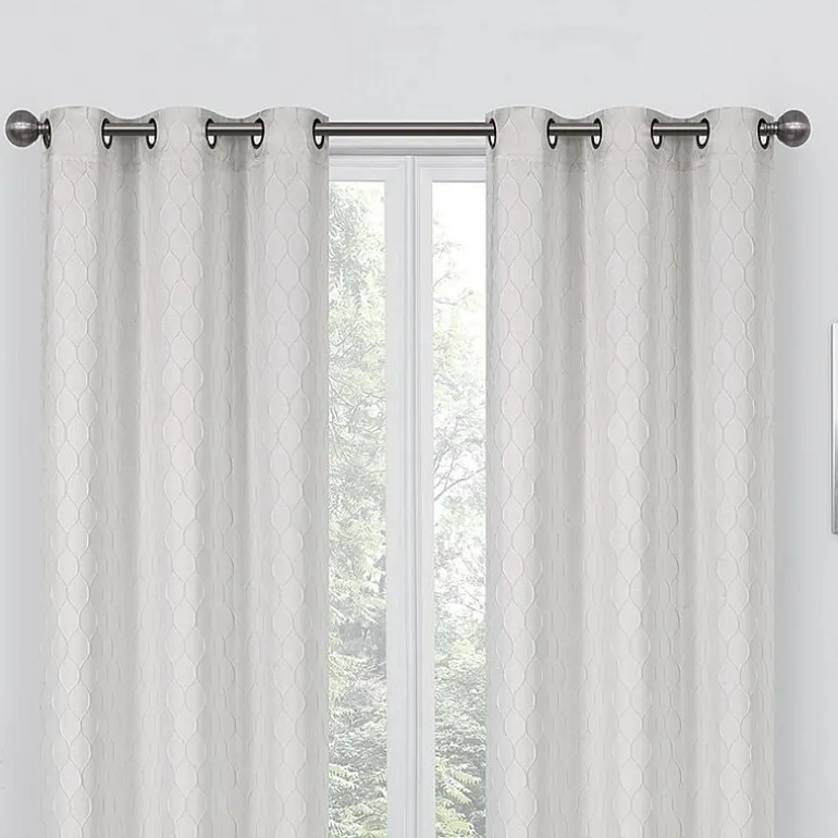 Regal Home Mackenna Jacquard Grommet Top Light-Filtering Set of 2 Curtain Panel