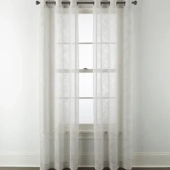 Regal Home Marley Textured Slub Grommet Top Sheer Set of 2 Curtain Panel