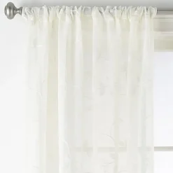 Regal Home Meadow Rod Pocket Embroidered Sheer Single Curtain Panel
