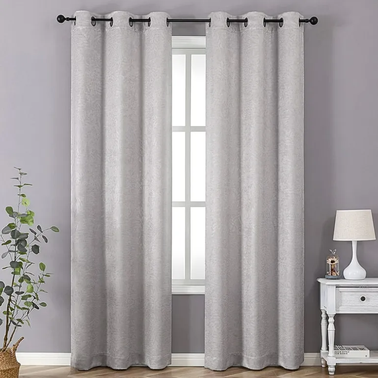 Regal Home Pascal Grommet Top Energy Saving Embossed Blackout Set of 2 Curtain Panel