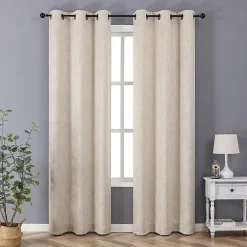 Regal Home Pascal Grommet Top Energy Saving Embossed Blackout Set of 2 Curtain Panel