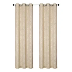 Regal Home Pascal Grommet Top Energy Saving Embossed Blackout Set of 2 Curtain Panel