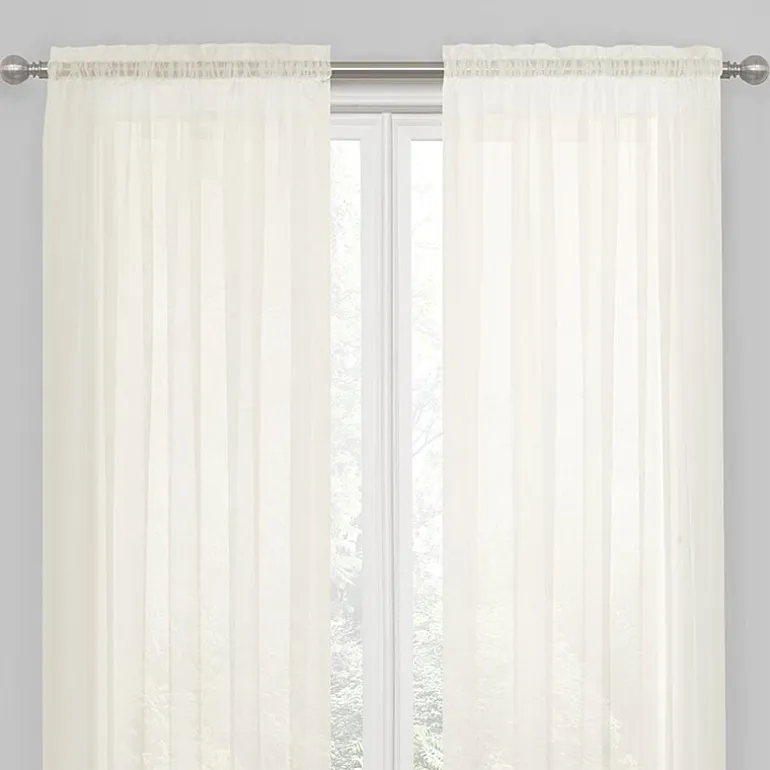 Regal Home Solid Voile Rod Pocket Sheer Single Curtain Panel