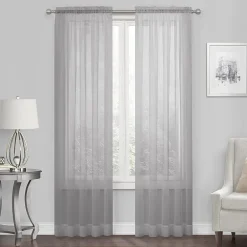 Regal Home Solid Voile Rod Pocket Sheer Single Curtain Panel