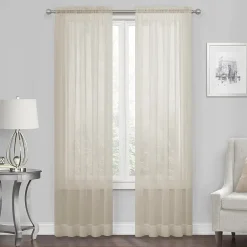 Regal Home Solid Voile Rod Pocket Sheer Single Curtain Panel