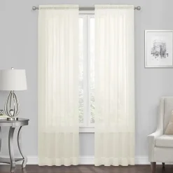 Regal Home Solid Voile Rod Pocket Sheer Single Curtain Panel