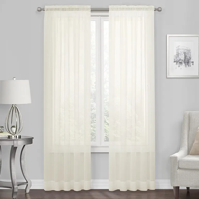 Regal Home Solid Voile Rod Pocket Sheer Single Curtain Panel