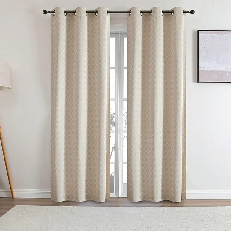 Regal Home Tobias Grommet Top Energy Saving Embossed Blackout Set of 2 Curtain Panel