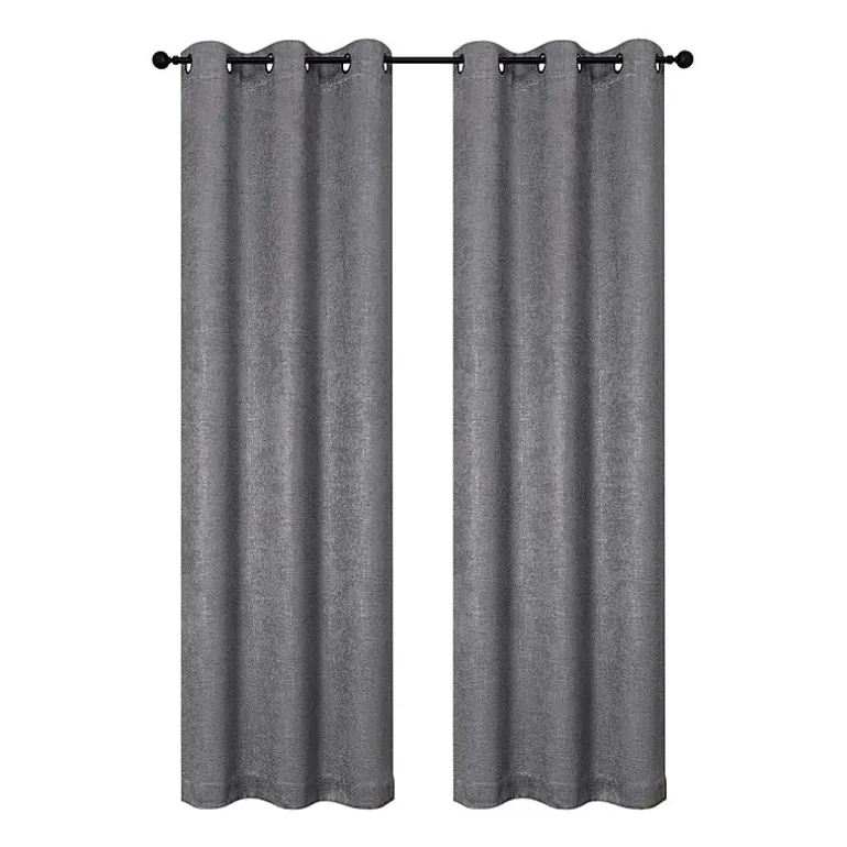 Regal Home Vista Embossed Grommet Top Energy Saving Embossed Blackout Set of 2 Curtain Panel