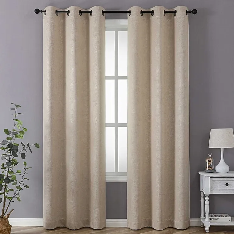 Regal Home Vista Embossed Grommet Top Energy Saving Embossed Blackout Set of 2 Curtain Panel