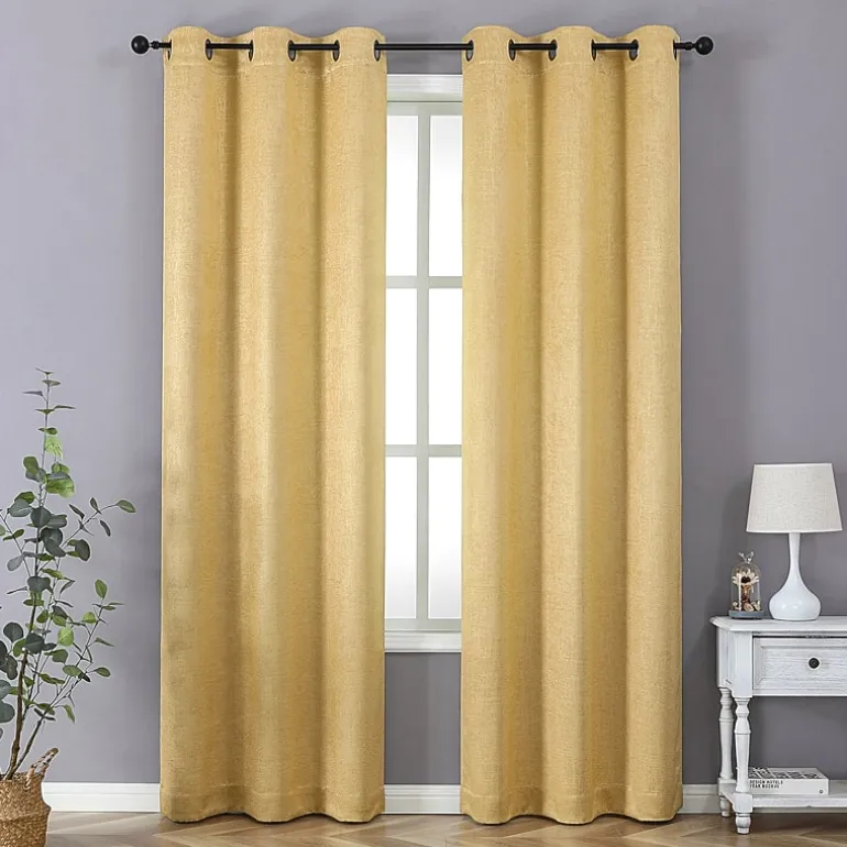 Regal Home Vista Embossed Grommet Top Energy Saving Embossed Blackout Set of 2 Curtain Panel