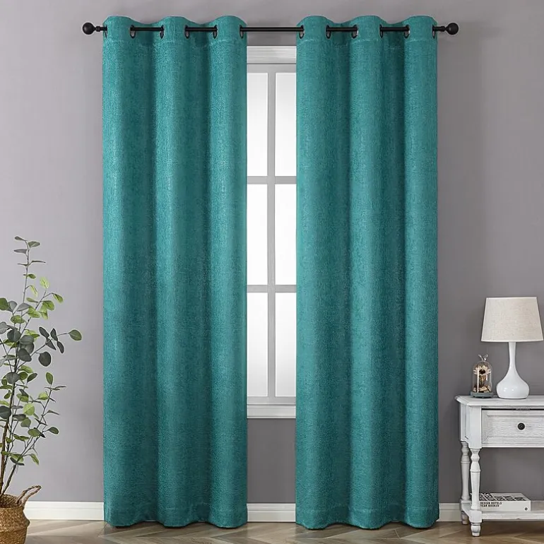 Regal Home Vista Embossed Grommet Top Energy Saving Embossed Blackout Set of 2 Curtain Panel