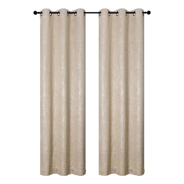 Regal Home Vista Embossed Grommet Top Energy Saving Embossed Blackout Set of 2 Curtain Panel