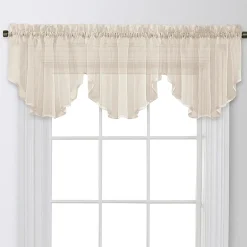 Regal Home Voile Solid Rod Pocket Ascot Valance