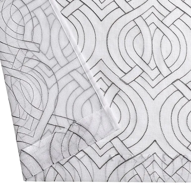 Regal Home Willa Grommet Top Embroidered Sheer Set of 2 Curtain Panel