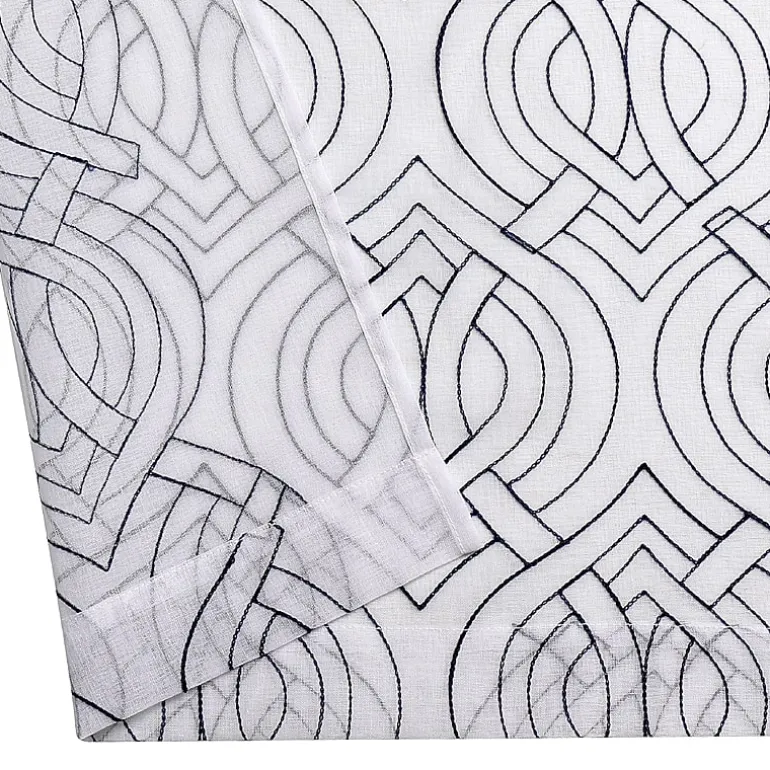 Regal Home Willa Grommet Top Embroidered Sheer Set of 2 Curtain Panel