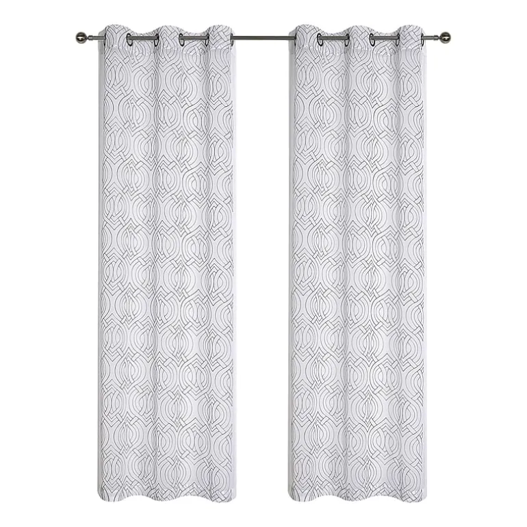 Regal Home Willa Grommet Top Embroidered Sheer Set of 2 Curtain Panel