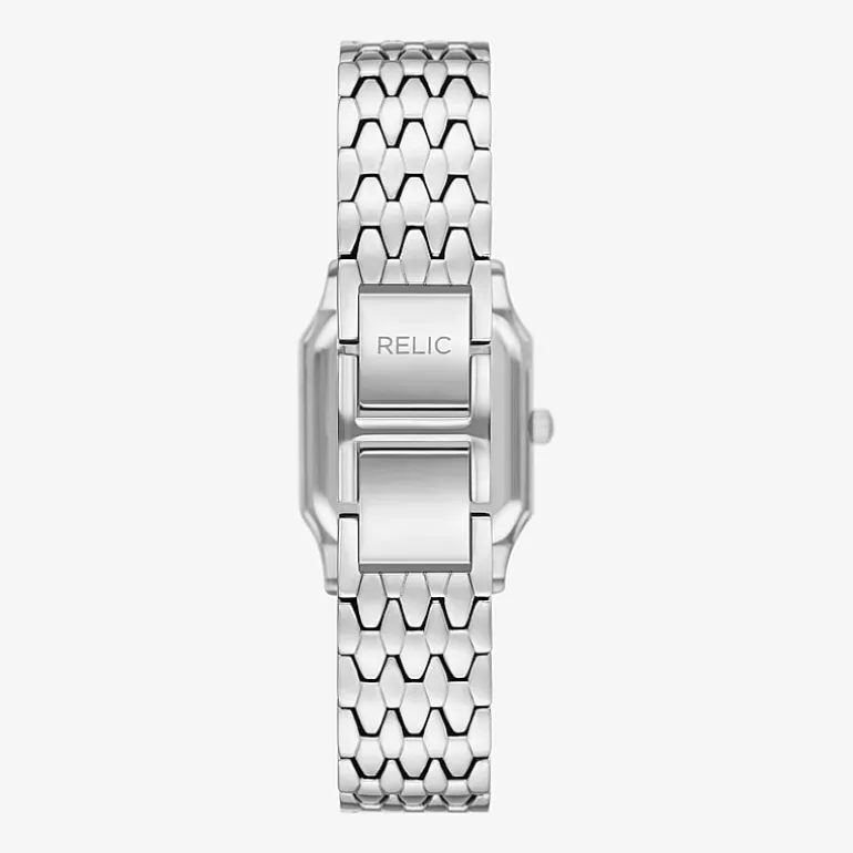 Relic By Fossil Womens Silver Tone Bracelet Watch Zr34678