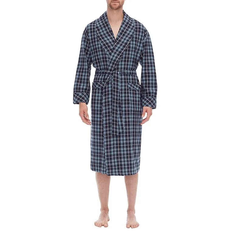 Residence Mens Big and Tall Flannel Long Sleeve Long Length Robe