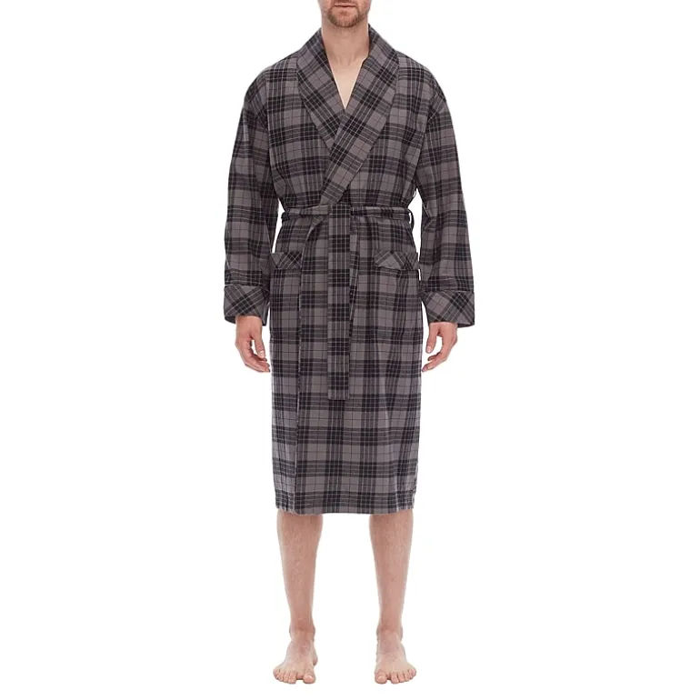Residence Mens Big and Tall Flannel Long Sleeve Long Length Robe