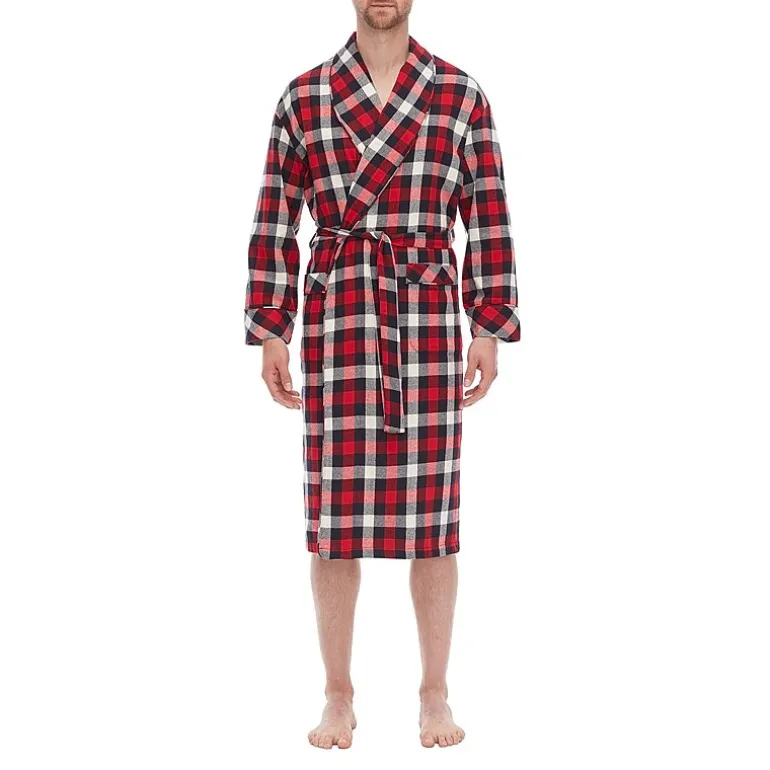 Residence Mens Big and Tall Flannel Long Sleeve Long Length Robe