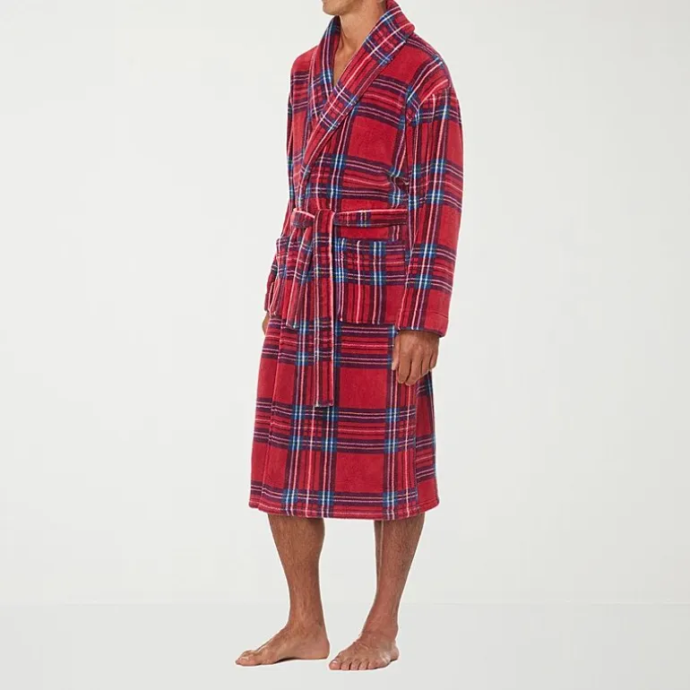 Residence Mens Big and Tall Fleece Long Sleeve Long Length Robe