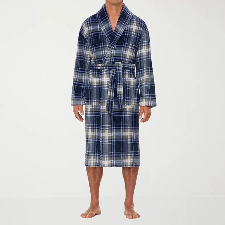 Residence Mens Big and Tall Fleece Long Sleeve Long Length Robe
