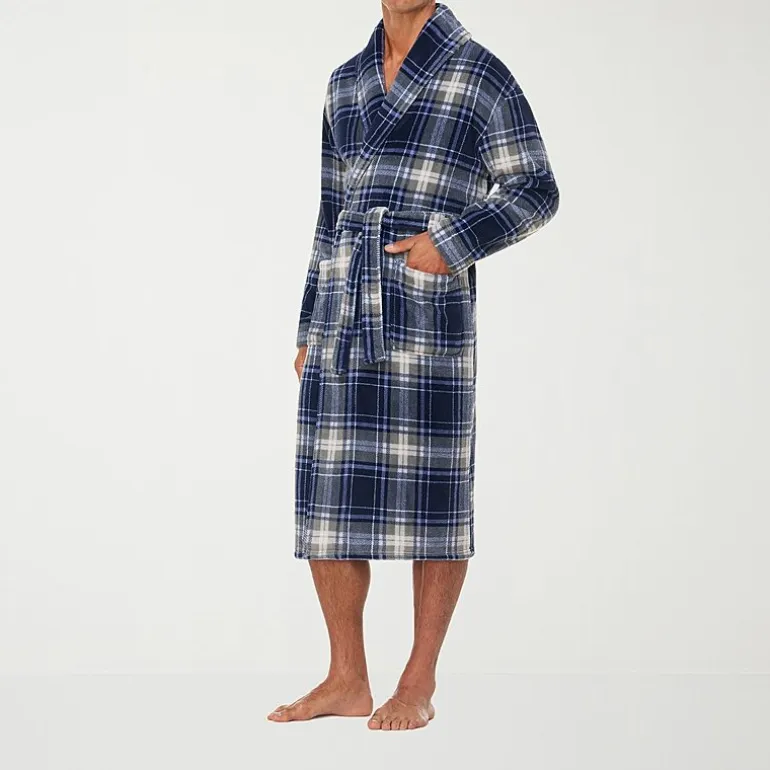 Residence Mens Big and Tall Fleece Long Sleeve Long Length Robe