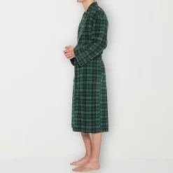 Residence Mens-Big Fleece Kimono Robe Long Sleeve Long Length