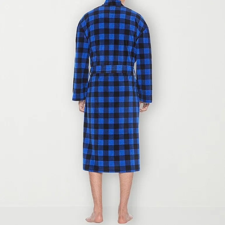 Residence Mens-Big Fleece Kimono Robe Long Sleeve Long Length