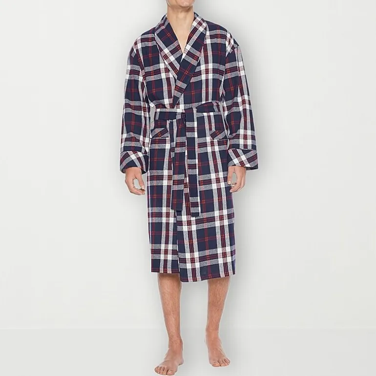Residence Mens Tall Flannel Long Sleeve Long Length Robe
