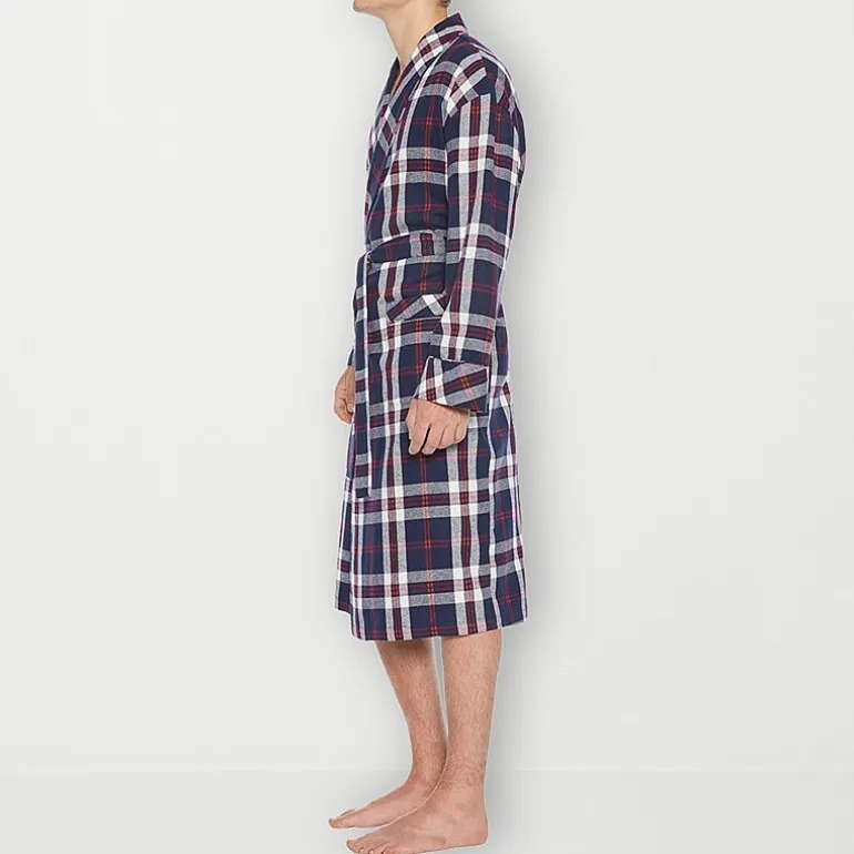 Residence Mens Tall Flannel Long Sleeve Long Length Robe