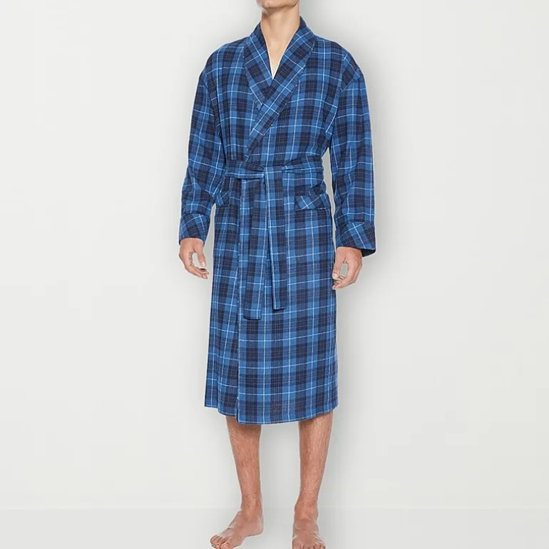 Residence Mens Tall Flannel Long Sleeve Long Length Robe