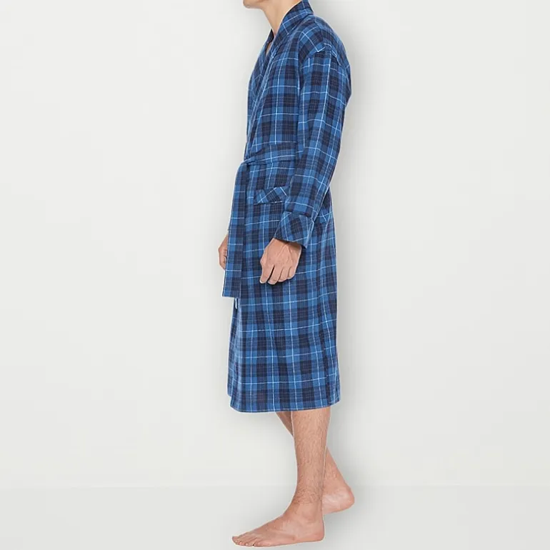Residence Mens Tall Flannel Long Sleeve Long Length Robe