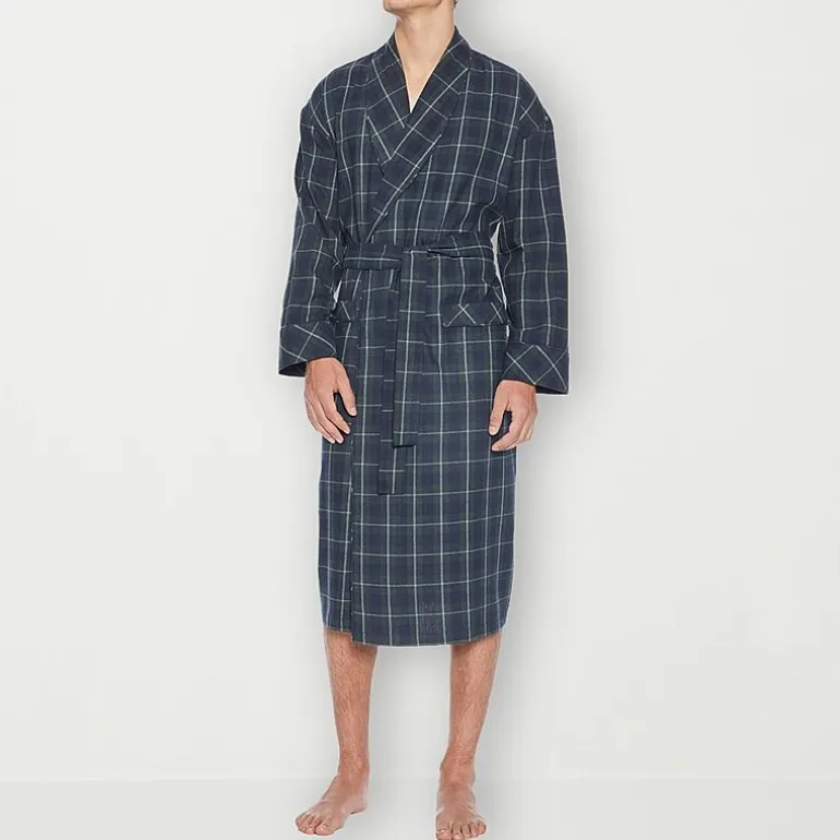 Residence Mens Tall Flannel Long Sleeve Long Length Robe