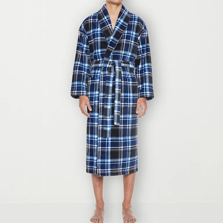Residence Mens Tall Fleece Long Sleeve Long Length Robe