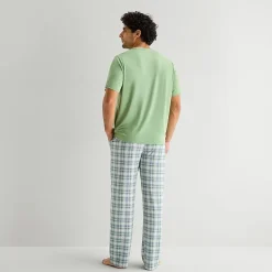 RESTWELL Mens Crew Neck Short Sleeve 2-pc. Pajama Set