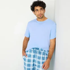RESTWELL Mens Crew Neck Short Sleeve 2-pc. Pajama Set