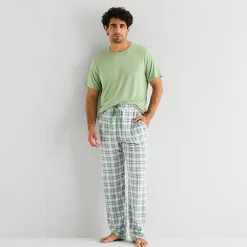 RESTWELL Mens Crew Neck Short Sleeve 2-pc. Pajama Set