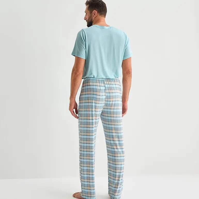 RESTWELL Mens Crew Neck Short Sleeve 2-pc. Pajama Set