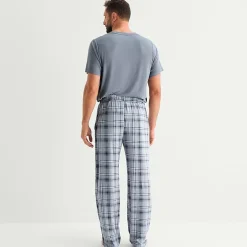RESTWELL Mens Crew Neck Short Sleeve 2-pc. Pajama Set