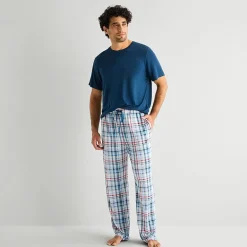 RESTWELL Mens Crew Neck Short Sleeve 2-pc. Pajama Set