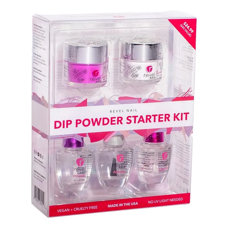 Revel Nail Dip Powder Two Color Starter Kit Value Set