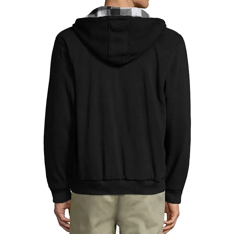 Reversible Buffalo Plaid Fleece Hoodie
