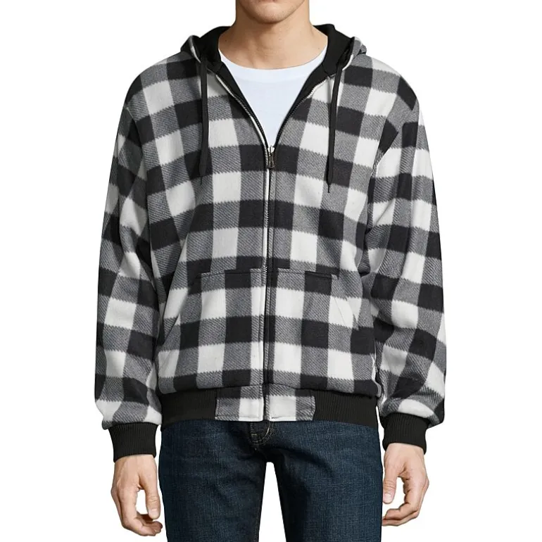 Reversible Buffalo Plaid Fleece Hoodie