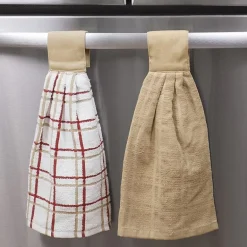 Ritz 2-pc. Solid and Multi Kitchen Tie Towel Set