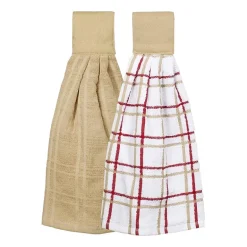 Ritz 2-pc. Solid and Multi Kitchen Tie Towel Set