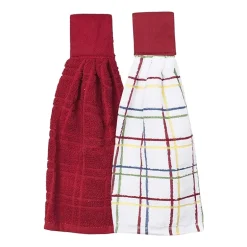 Ritz 2-pc. Solid and Multi Kitchen Tie Towel Set
